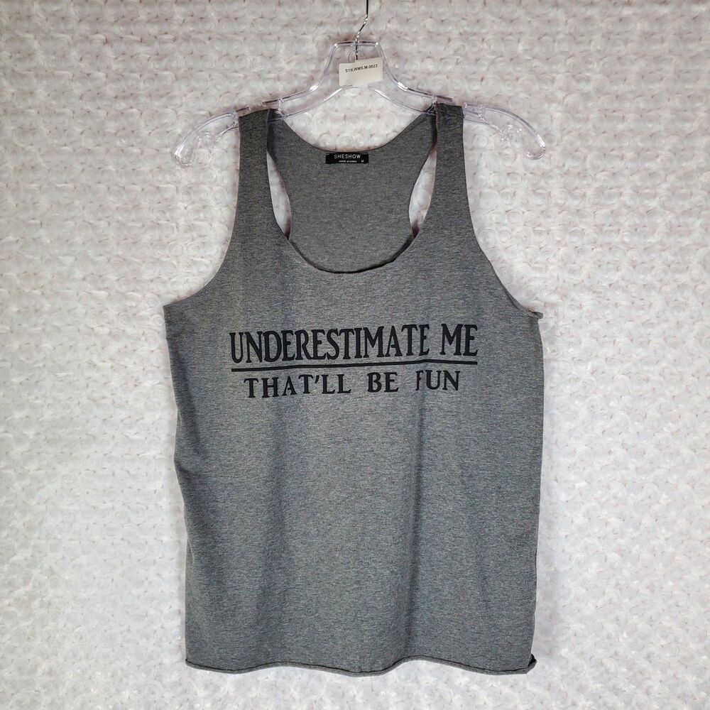 SHESHOW Gray Sleeveless Tank Top Size M